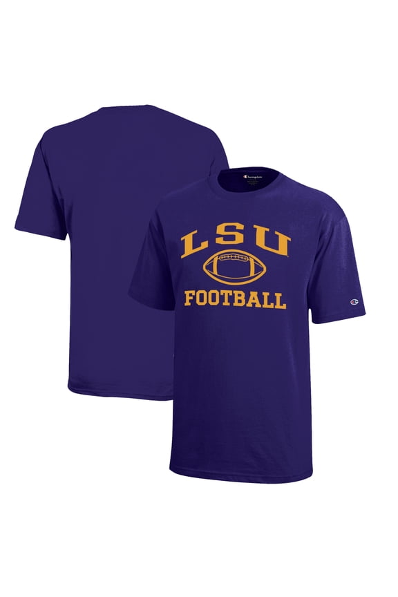 Youth Champion  Purple LSU Tigers Icon Logo Football T-Shirt