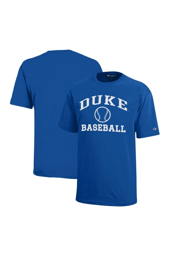 Youth Champion  Royal Duke Blue Devils Icon Logo Baseball T-Shirt