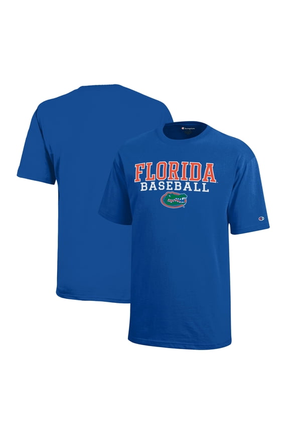 Youth Champion  Royal Florida Gators Stacked Logo Baseball T-Shirt