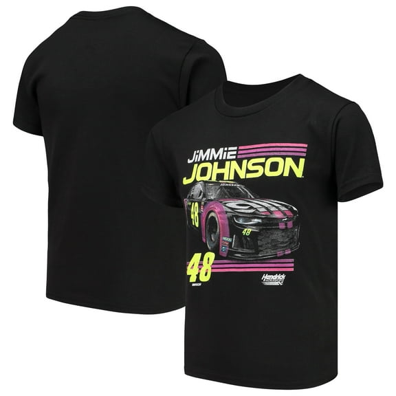 Youth Checkered Flag Black Jimmie Johnson T-Shirt