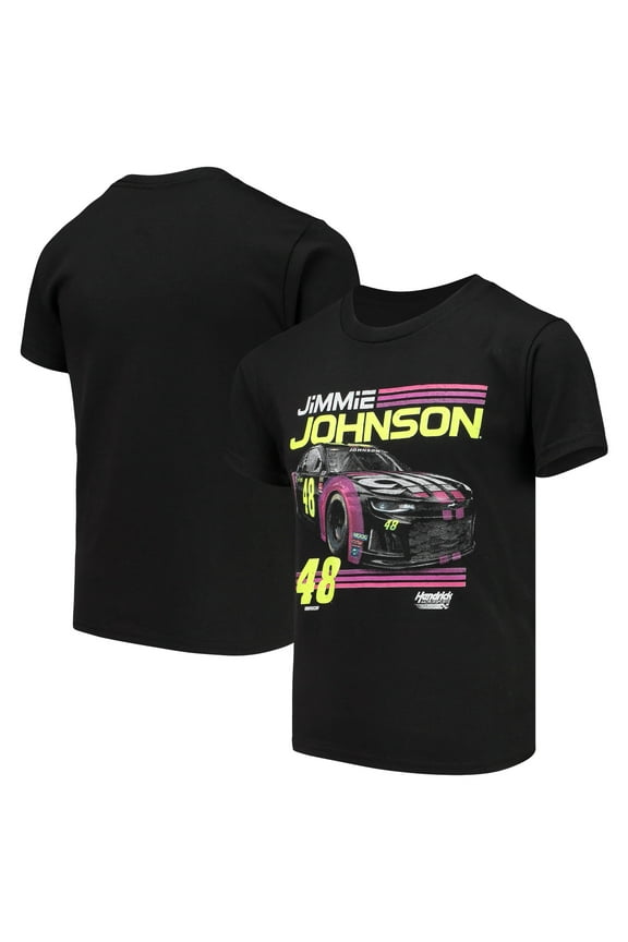 Youth Checkered Flag Black Jimmie Johnson T-Shirt
