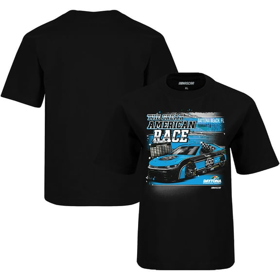 Youth Checkered Flag Sports Black Daytona International Speedway 2025 Daytona 500 Graphic T-Shirt