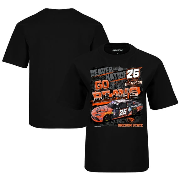 Youth Checkered Flag Sports Black Oregon State Beavers Dean Thompson Car T-Shirt