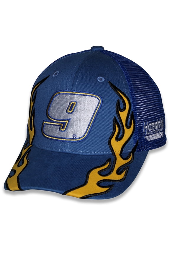 Youth Checkered Flag Sports Blue Chase Elliott NAPA Flame Trucker Adjustable Hat