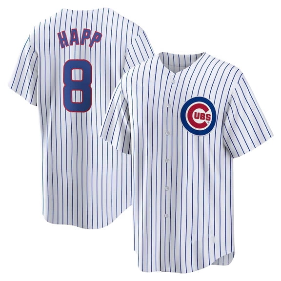 Youth Chicago C White 8 Happ Short Sleeve Fan Essential for Daily Use Athletic Team Button T-Shirt-Yth-S