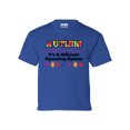 thumbnail image 1 of Youth Children's Unisex Autisim Awareness Not A Processing Error Short Sleeve T-shirt-Royal-large, 1 of 4