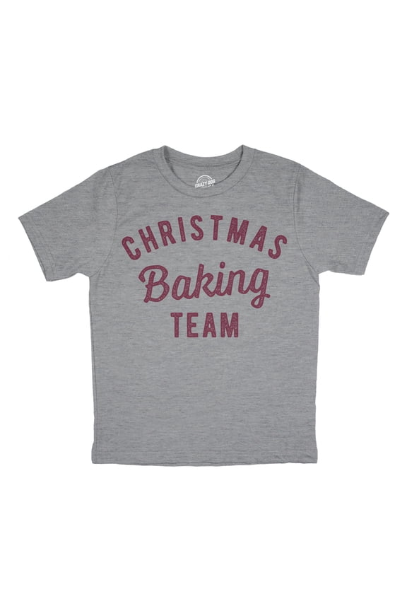 Youth Christmas Baking Team T Shirt Funny Xmas Party Family Novelty Graphic Tee for Kids