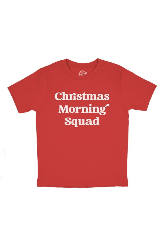 Youth Christmas Morning Squad T Shirt Funny Xmas Party Family Novelty Graphic Tee for Kids