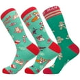 thumbnail image 1 of Youth Christmas Sock Bundle - Peppermint Meowcha, Puppermind Bark, Ninja Bread 3 Pack, 1 of 7