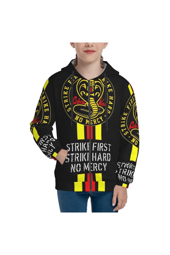 Youth Cobra K-a Zip Up Graphic Hoodie with Pockets Comfort Long Sleeve Soft Hoodies