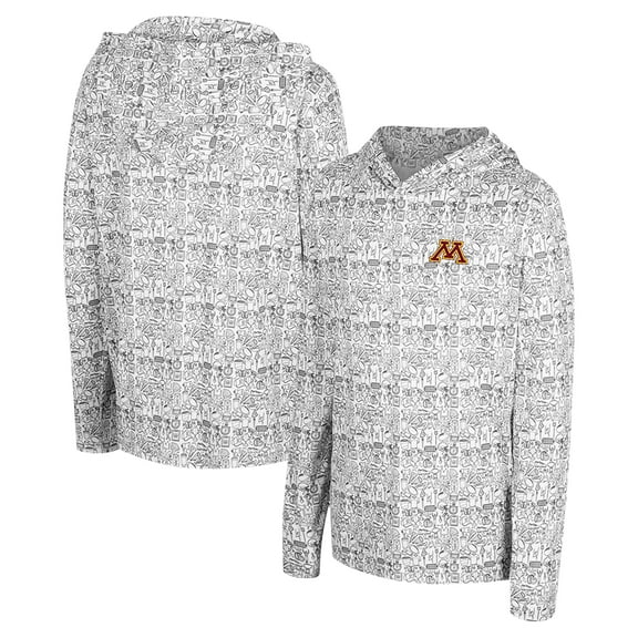 Youth Colosseum Black Minnesota Golden Gophers All-Over Print Hoodie