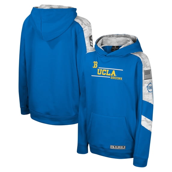 Youth Colosseum Blue UCLA Bruins OHT Military Appreciation Cyclone Digital Camo-Pullover Hoodie
