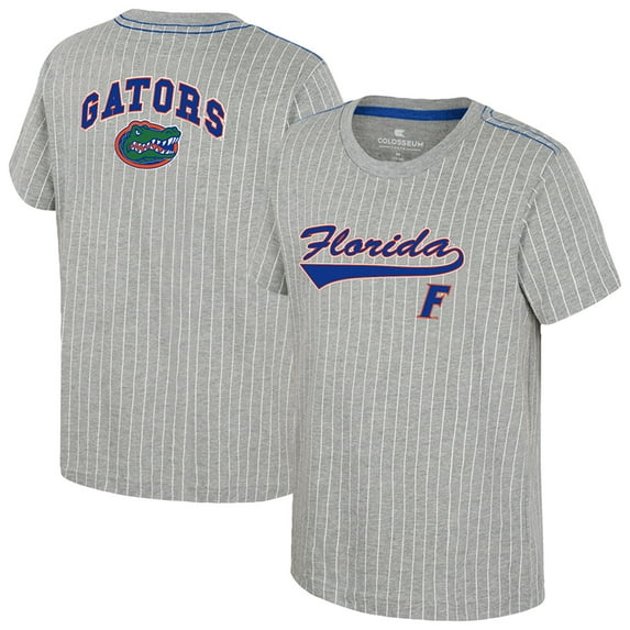 Youth-Colosseum Heather Gray Florida Gators Airball Baseball T-Shirt