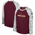 thumbnail image 1 of Youth Colosseum Maroon/Camo Arizona State Sun Devils OHT Military Appreciation Dark Star Raglan Long Sleeve T-Shirt, 1 of 4