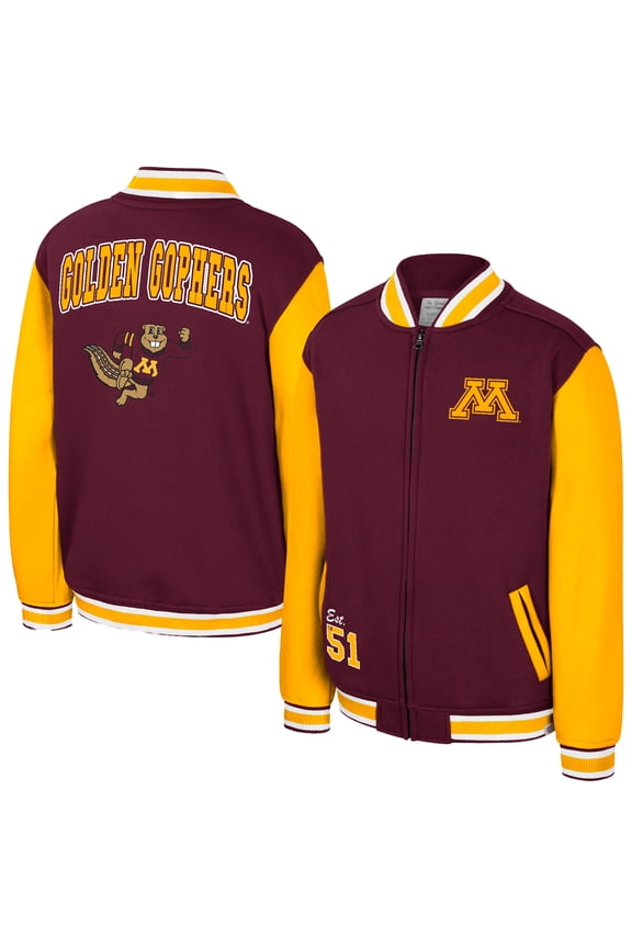Youth Colosseum Maroon Minnesota Golden Gophers Grand Tour Full-Zip Bomber Jacket