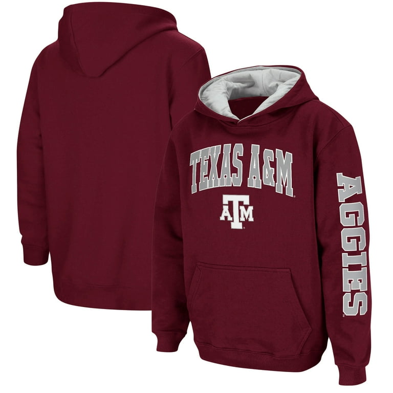 Youth Colosseum Maroon Texas A M Aggies 2 Hit Team Pullover Hoodie