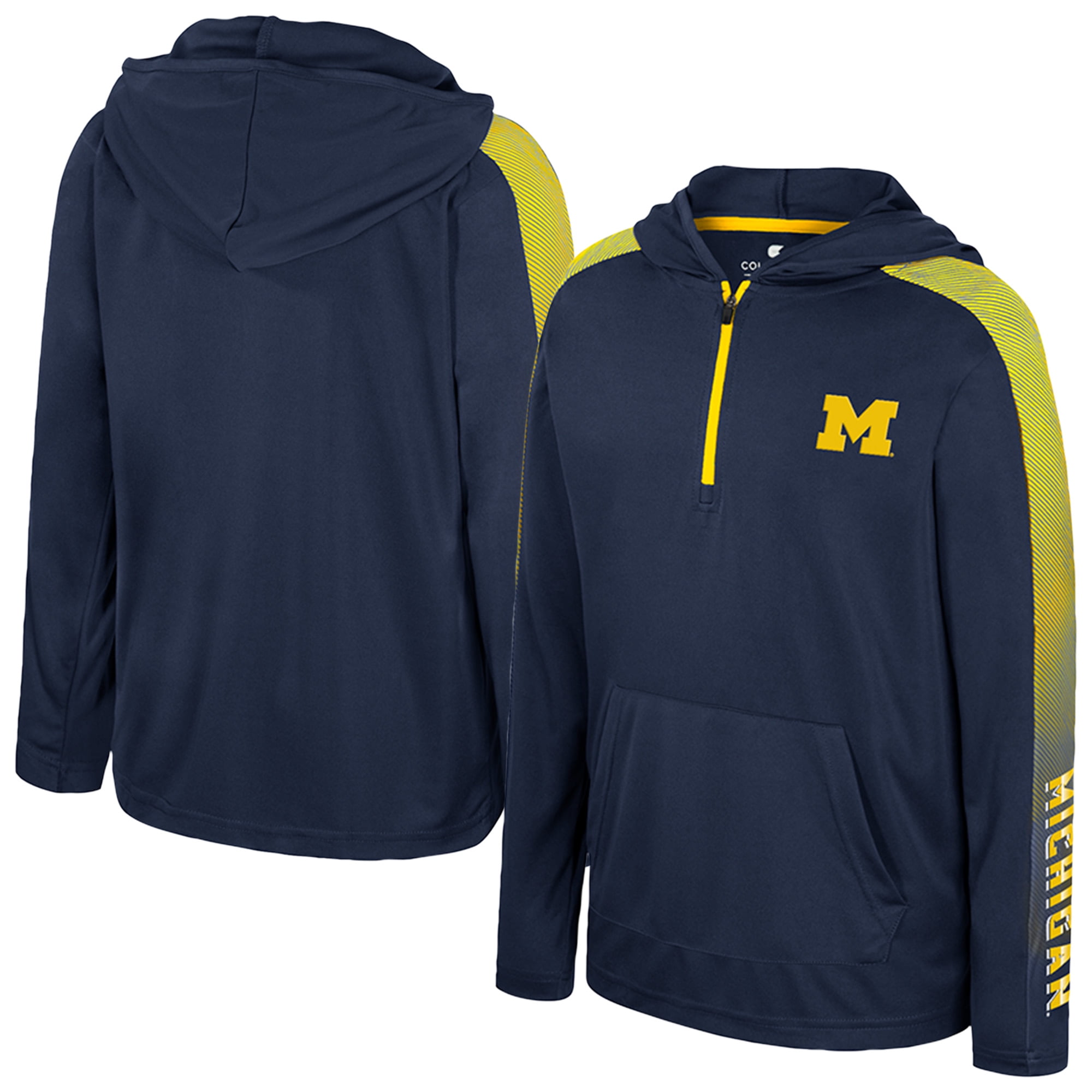 Youth Colosseum Navy Michigan Wolverines Lumen Long Sleeve Quarter