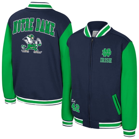 Youth Colosseum Navy Notre Dame Fighting Irish Grand Tour Full-Zip Bomber Jacket