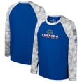 thumbnail image 1 of Youth Colosseum Royal/Camo Florida Gators OHT Military Appreciation Dark Star Raglan Long Sleeve T-Shirt, 1 of 4