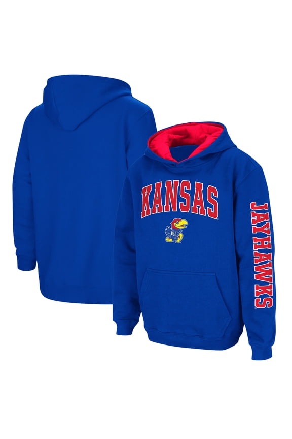 Youth Colosseum Royal Kansas Jayhawks 2-Hit Team Pullover Hoodie