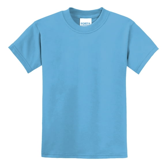 Youth Core Cotton/Polyester Blend Tee Aquatic Blue X-Small