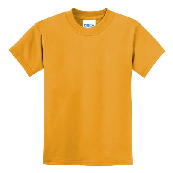Youth Core Cotton/Polyester Blend Tee Gold Small