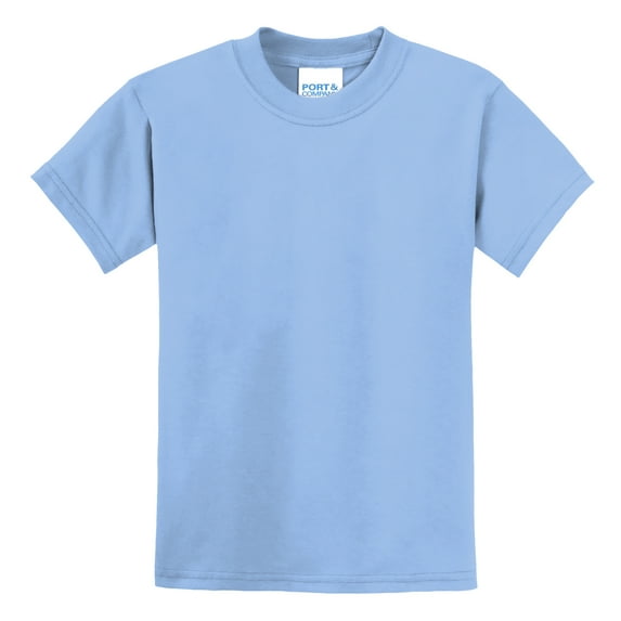 Youth Core Cotton/Polyester Blend Tee Light Blue Small