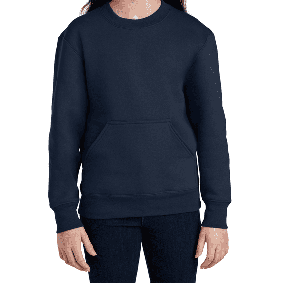 Youth Core Fleece Crewneck Sweatshirt Cotton-Poly Pocket PC78YPKT