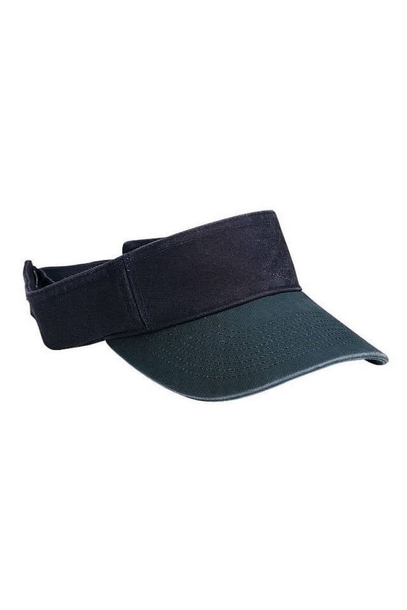 Youth Cotton Twill Washed Visor, Navy/Dark Green