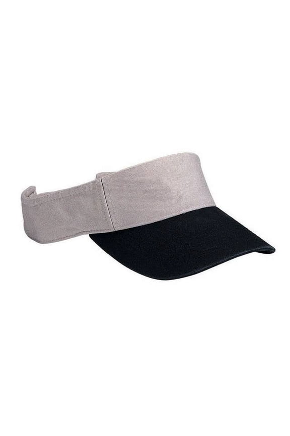 Youth Cotton Twill Washed Visor, Stone/Black