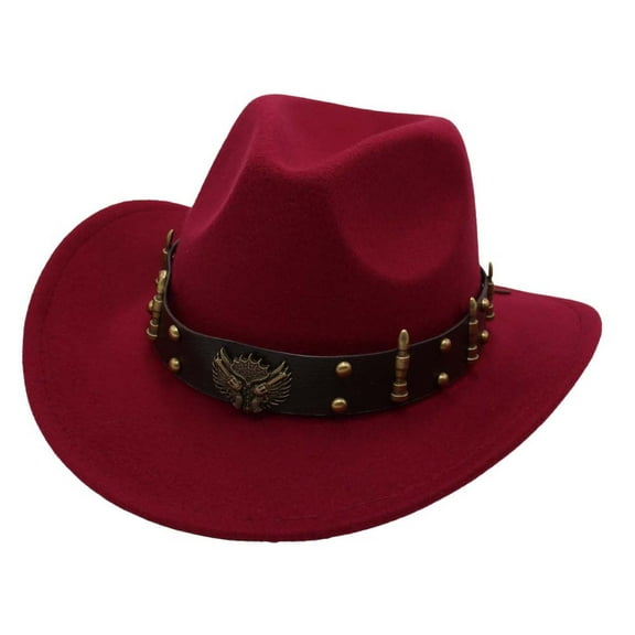 Youth Cowgirl Hat Red Hat Women Classic Hat Wide Brim Western Outback One Size