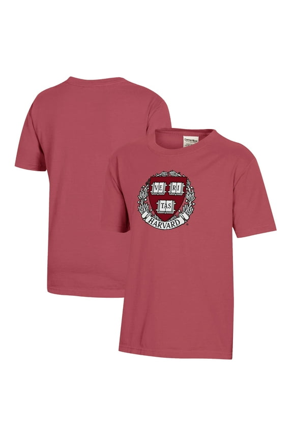 Youth  Crimson Harvard Crimson Logo Comfort Wash T-Shirt