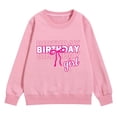 thumbnail image 1 of Youth Cute Bow Birthday Sweatshirt, Basic Crewneck Long Sleeve Shirt, Soft Breathable Fabric for Birthday Party Travel and Autumn Daily Wear Pink 150, 1 of 5