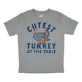thumbnail image 1 of Youth Cutest Turkey At The Table T Shirt Funny Cute Thanksgiving Dinner Joke Tee for Kids, 1 of 8