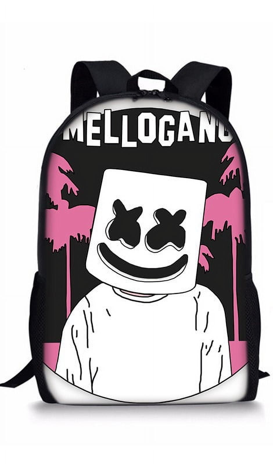 Youth DJ Ma rshmello full print PCs backpack set, Cartoon DIY