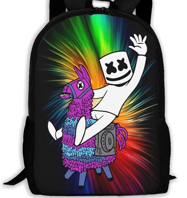 Youth DJ Ma rshmello full print PCs backpack set, Cartoon DIY