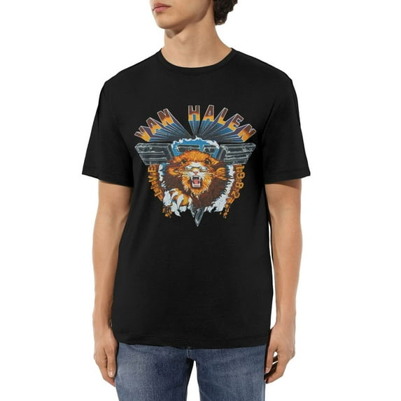 Youth Dads T Shirts for Van.1986 Halen T ShirtsFashion Short sleeve Crewneck T-shirt 3X-Large