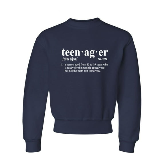 Youth Definition Of Teenager Funny Teen Crewneck Sweatshirt