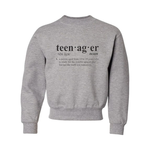 Youth Definition Of Teenager Funny Teen Crewneck Sweatshirt