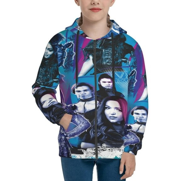 Youth Descendan-t Zip Up Graphic Hoodie with Pockets Comfort Long Sleeve Soft Hoodies