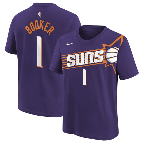 Youth Devin Booker Purple Phoenix Suns Icon Name & Number T-Shirt
