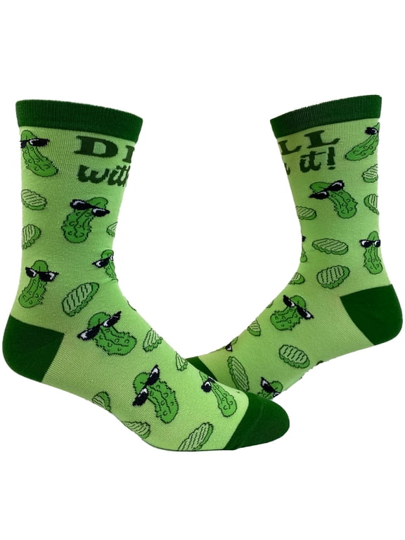 Youth Dill With It Socks Funny Pickles Deal With It Funny Vegetables Graphic Novelty Footwear