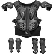Youth Dirt Bike Protective Gear Set for Kids   Chest Protector with Elbow & Knee Pads, Adjustable PE + EVA, Quick-Release Straps, For Dirt Bike / Mini Dirt Bike / Mini Bike Riding, Black