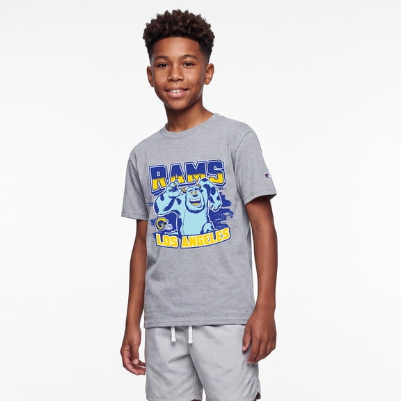 Youth Disney x Champion Heather Gray Los Angeles Rams Sulley T-Shirt