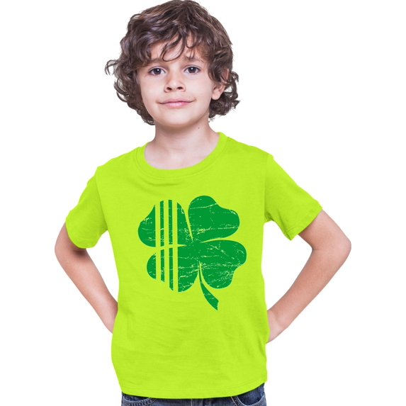 Youth Distressed Shamrock St. Patrick's Day Irish Pride T-Shirt