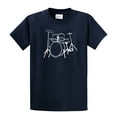 thumbnail image 1 of Youth Drumming Short Sleeve T-shirt Drumset Design-Navy-YXL, 1 of 4