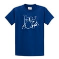 thumbnail image 1 of Youth Drumming Short Sleeve T-shirt Drumset Design-Royal-Ym, 1 of 4
