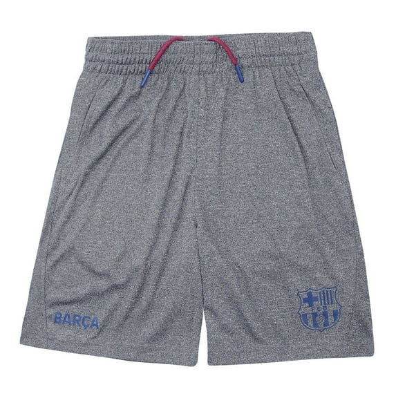 Youth FC Barcelona Official Licensed Soccer Poly Shorts -Gray/Blue