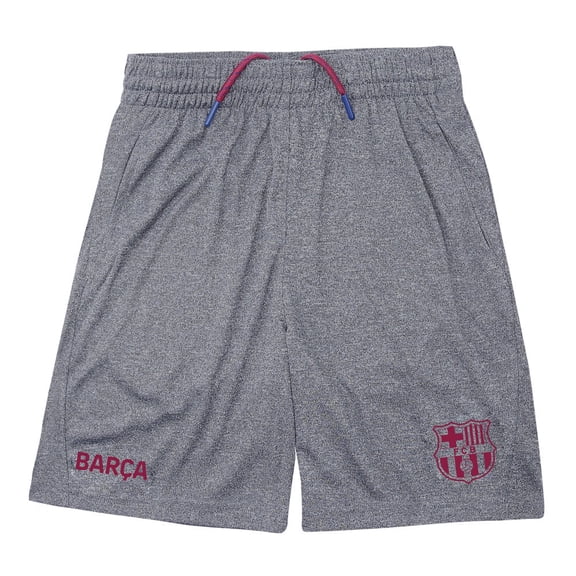 Youth FC Barcelona Official Licensed Soccer Poly Shorts -Gray/Maroon