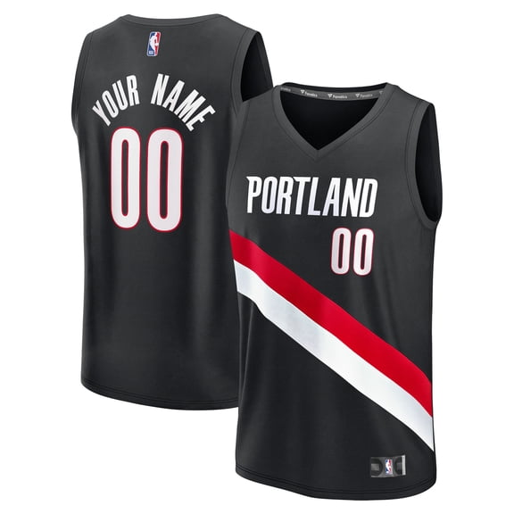 Youth Fanatics Black Portland Trail Blazers Fast Break Replica Custom Jersey - Icon Edition